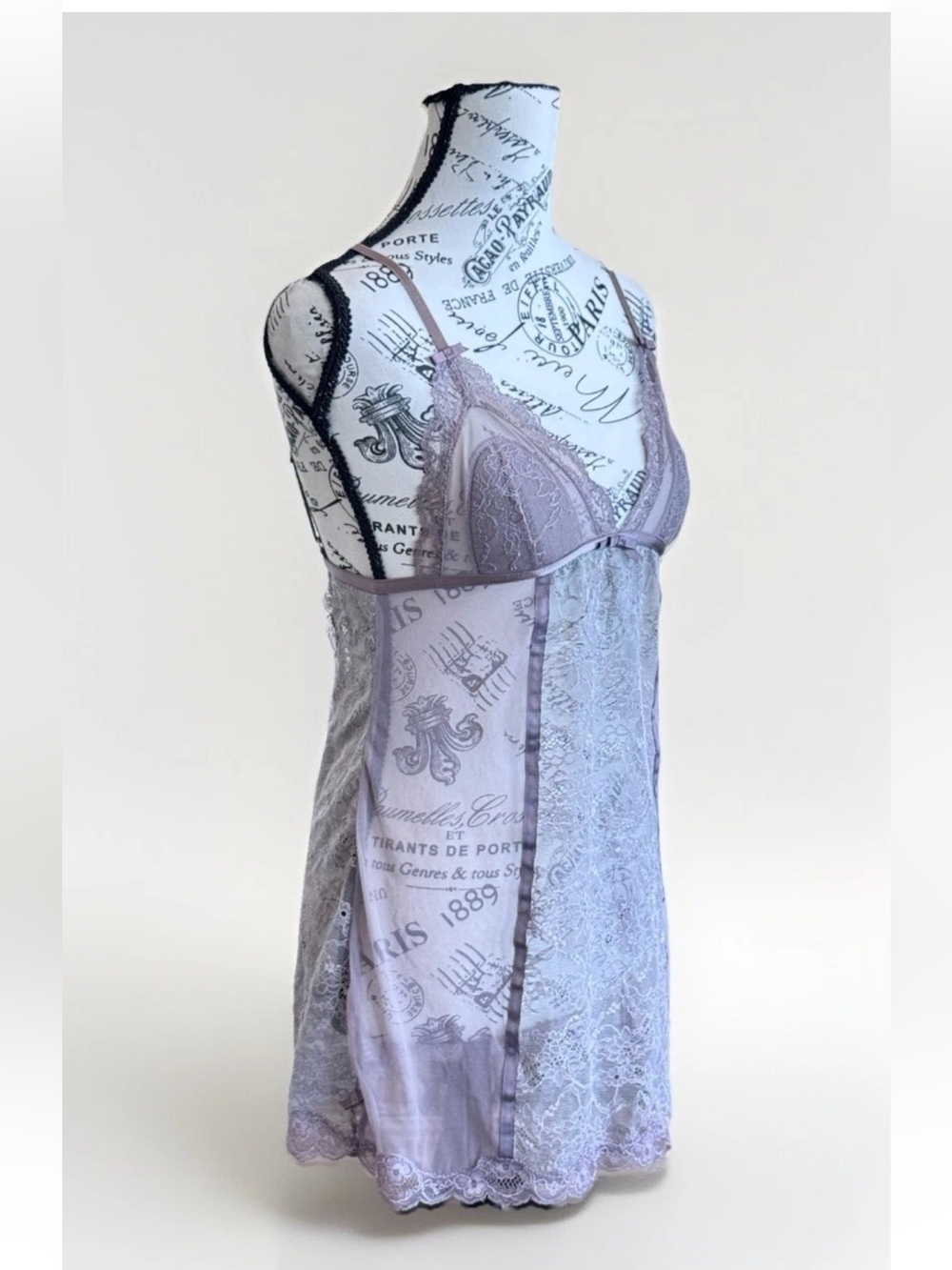 victorias secret very sexy lace slip lingerie fairy whimsy dress grey size S